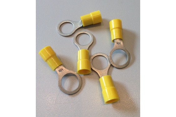 Cosse ronde jaune M6 - Boîte de 100 pièces (Neuf)