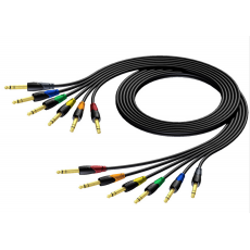 PROCAB - 6.3 mm Jack male stereo to 6.3 mm Jack male stereo - Cable set in 6 colours - 1m (New)