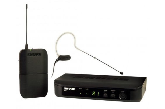SHURE - Ensemble micro à main HF sans fil comprenant un récepteur BLX4E, un émetteur ceinture BLX1 et un micro tour d'oreille MX