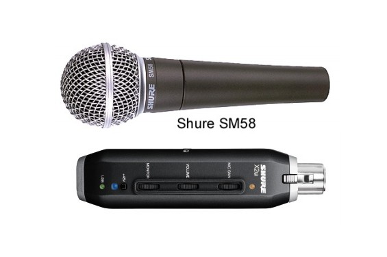 SHURE - Micro à main SM58 et X2U  adaptateur XLR vers USB (Neuf)