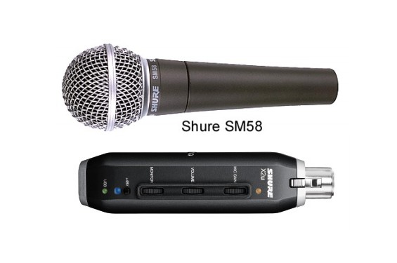 SHURE - Micro &agrave; main SM58 et X2U  adaptateur XLR vers USB (Neuf)