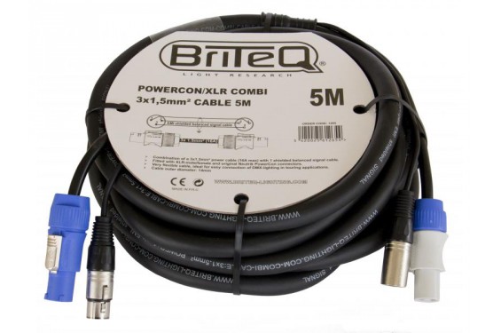 BRITEQ - Combined Powercon to XLR cable - 5m (New)