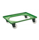 Chariot de transport avec 4 roulettes pivotantes et fourches poly pour bacs 600x400mm ou 400x300mm (Neuf)