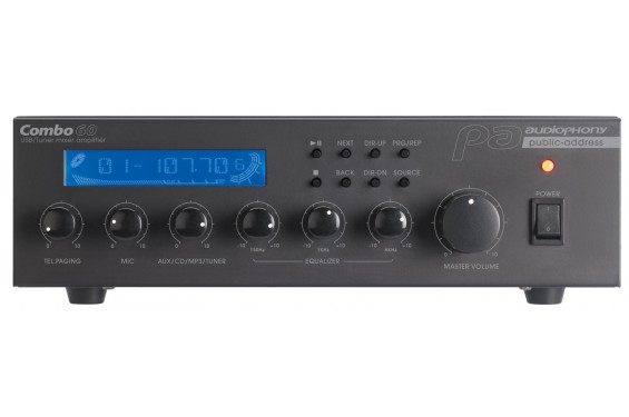 AUDIOPHONY - COMBO60 - Syst&egrave;me amplificateur 60W - console de mixage - lecteur USB et r&eacute;cepteur tuner (Neuf)