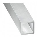 Profilé carré à angles arrondis en aluminium Brut filé 6060 T6 50x50mm  - Epaisseur 3 mm - Vendu par barre de 6M (Neuf)