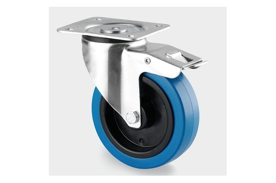 TENTE - Roulette Pivotante avec frein D100mm - Bleu  (Neuf)