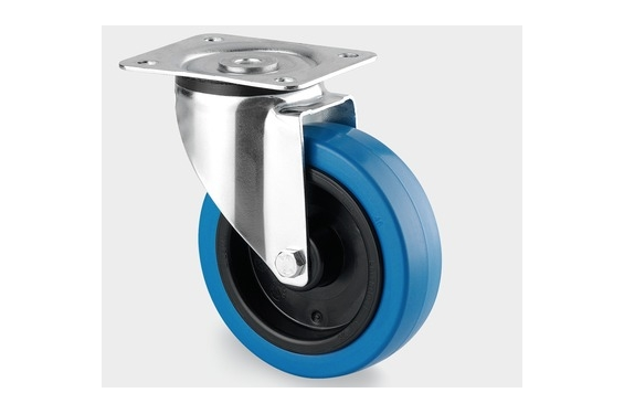 TENTE - Roulette pivotante sans frein D=125mm - Bleu (Neuf)