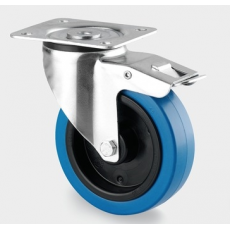 TENTE - Roulette Bleu Pivotante avec frein D125mm  (Neuf)