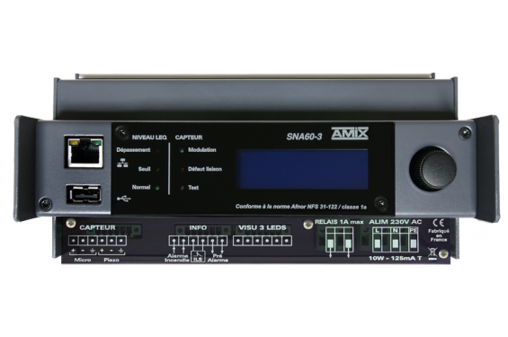AMIX - Limiteur de niveau sonore SNA60-3  + 1 CAP65 + 1RJV30 + Afficheur AFF17 (Neuf)