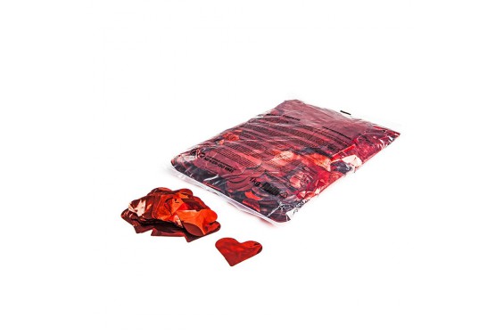 Confettis M&eacute;talliques coeur - Rouge  - 1kg (Neuf)