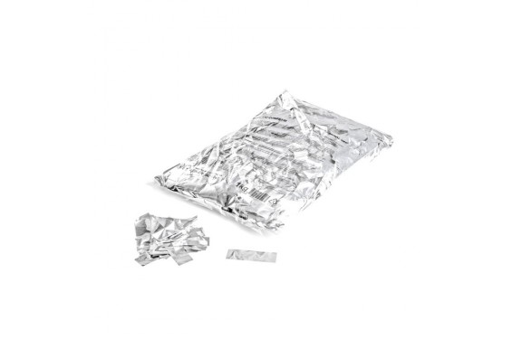 Confettis M&eacute;talliques rectangulaires - Blanc - 1kg (Neuf)