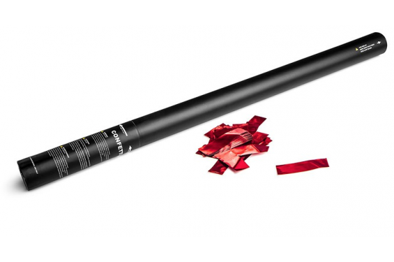 Canon à confettis métalliques manuel - 80cm - Rouge (Neuf)