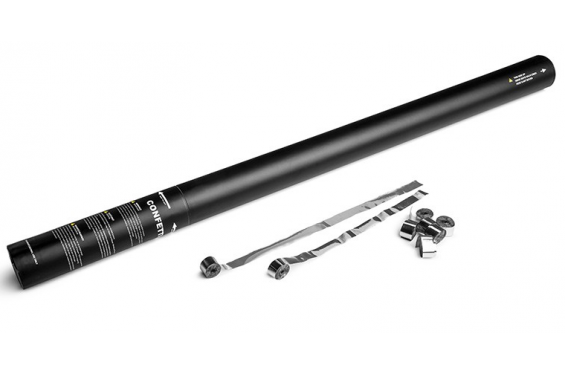 MAGIC FX - Canon &agrave; serpentins m&eacute;talliques manuel - 80cm - Argent (Neuf)