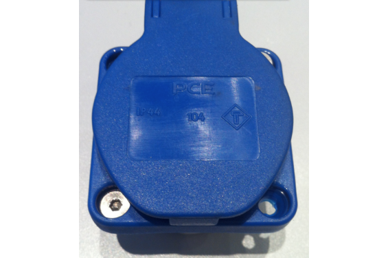 PCE - Embase Femelle bleu CEE 250V - 16A - 2 contacts avec clapet (Neuf)