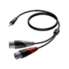 PROCAB -  Câble Professionnel 2xXLR Mâle vers 1x 3,5mm Jack Mâle Stereo - 3m (Neuf)