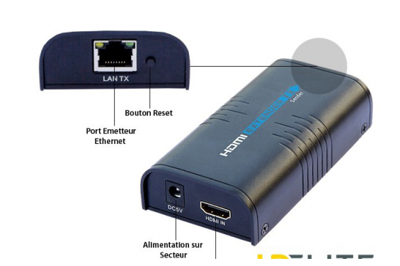 HDELITE - Emetteur HDMI vers Ethernet  sur IP - Version V3 (Neuf)