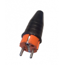 KERAF - Prise mâle en caoutchouc 230V 16A - Orange (Neuf)