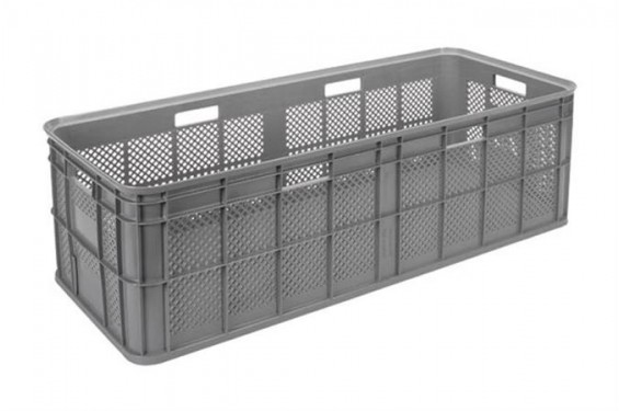 Bac de stockage gerbable - C&ocirc;t&eacute;s ajour&eacute;s -1190x465x370mm - 180 l  - Gris (Neuf)