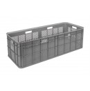 Bac de stockage gerbable - Côtés ajourés -1190x465x370mm - 180 l  - Gris (Neuf)