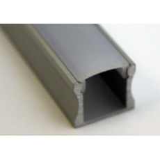 Profilé en aluminium anodisé de 12mm intérieur + diffuseur blanc opaque - 3 m de long (Neuf)