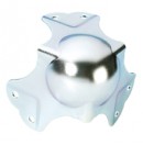 ADAM HALL - Grand Coin Boule 3 pattes - 6 trous avec passage de profilé 35 mm - Acier (Neuf)