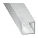 Profilé carré en aluminium Brut filé 6060 T6m 150x5mm  - Vendu en tube de 6m (Neuf)