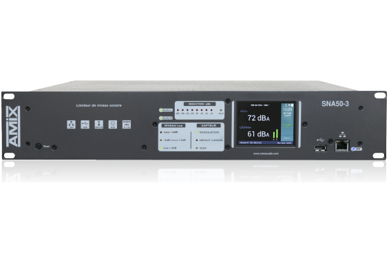 AMIX - Limiteur de niveau sonore SNA50-3 Rack 19" - 2U + 1 CAP65 + 1RJV30 (Neuf)