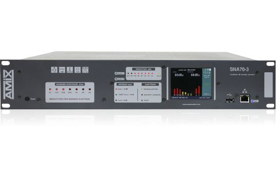 AMIX - Limiteur de niveau sonore SNA70-3 Rack 19" - 2U + 1 CAP65 + 1 RJV30 +  1 AFF17 (Neuf)