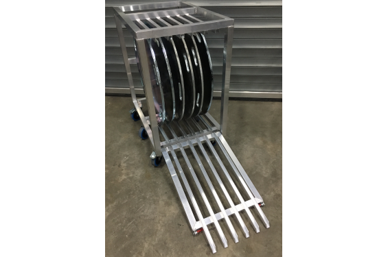 MoveX - Chariot de transport en alu de 6 embases de diam&egrave;tre 80 cm - &eacute;paisseur jusqu'&agrave; 18mm  (Neuf)