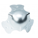 ADAM HALL - Grand Coin Boule 3 pattes - 9 trous avec passage de profilé 35 mm - Acier (Neuf)