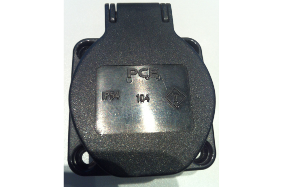 PCE - Embase Femelle Noir 240V - 16A avec clapet - Normes Fran&ccedil;aises (Neuf)