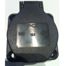 PCE - Embase Femelle Noir 240V - 16A avec clapet - Normes Françaises (Neuf)