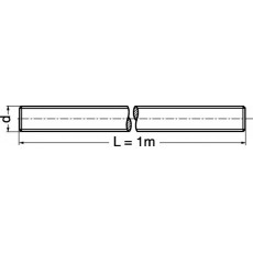 Tige filetée longueur 1m - Inox A2- DIN 976 2 -Diamètre 12mm (Neuf)