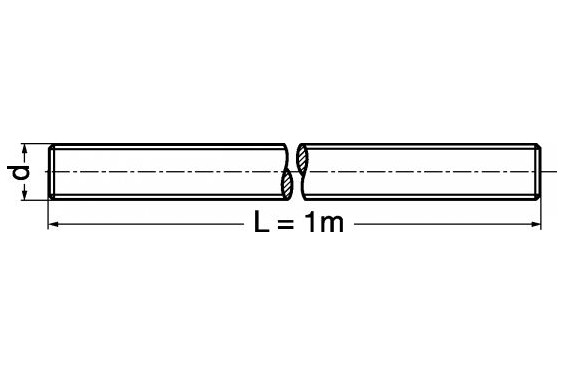 Tige filetée longueur 1m - Inox A2- DIN 976 2 -Diamètre 10mm (Neuf)