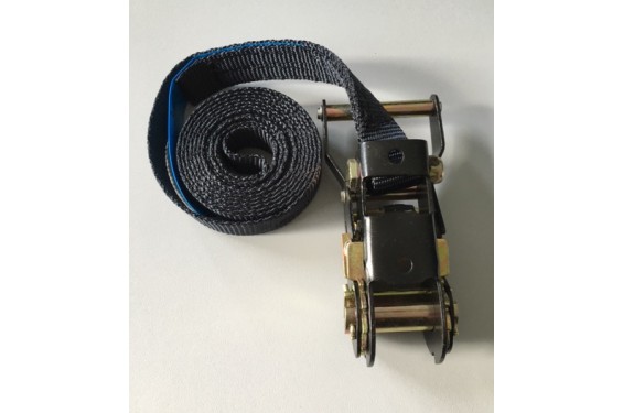 Sangle d'arrimage 25mm avec tendeur &agrave; cliquet - 2m de long (Neuf)