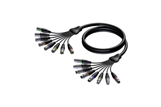 PROCAB - C&acirc;ble 8 multipaires 8x XLR M&acirc;le 3P vers 8x XLR Femelle 3P - 5m (Neuf)