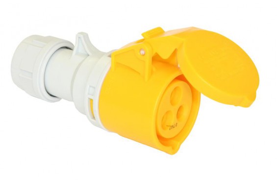 BALS - CEE form 16A 3 pin Socket female - P17 - Yellow housing (New)