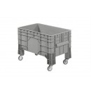 Caisse Palette sur roues - 1040x640x680mm - 220 l  - Gris (Neuf)