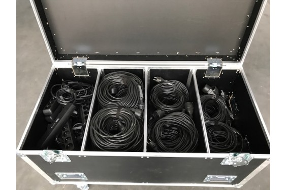 MoveX - Flight-case 120x60x60 cm avec 4 compartiments fixes avec roulettes incluses (Neuf)