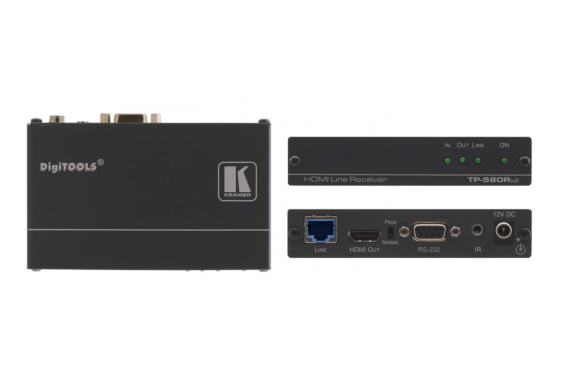 KRAMER -  TP 580RXR - Récepteur à Portée Etendue HDMI, RS–232 Bidirectionnel & IR sur Paires Torsadées HDBaseT (Neuf)