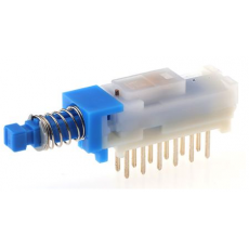 Commutateur à bouton-poussoir, Verrouillable, 4P, 100 mA, 30 V c.c. Montage sur Circuit imprimé (neuf)