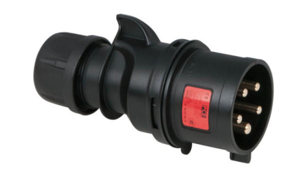 PCE - Prise m&acirc;le noire CEE 400V - 32A - 5 contacts IP44 (Neuf)