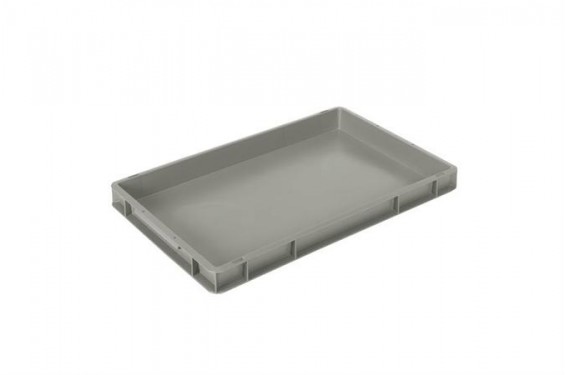 Euronorm stackable bin 600x400x50mm - standard back and sides full - Grey (New)